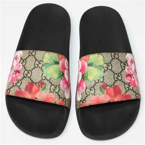 gucci pursuit bloom sandals|Gucci floral slide sandals.